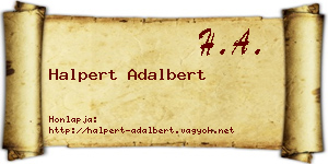 Halpert Adalbert névjegykártya